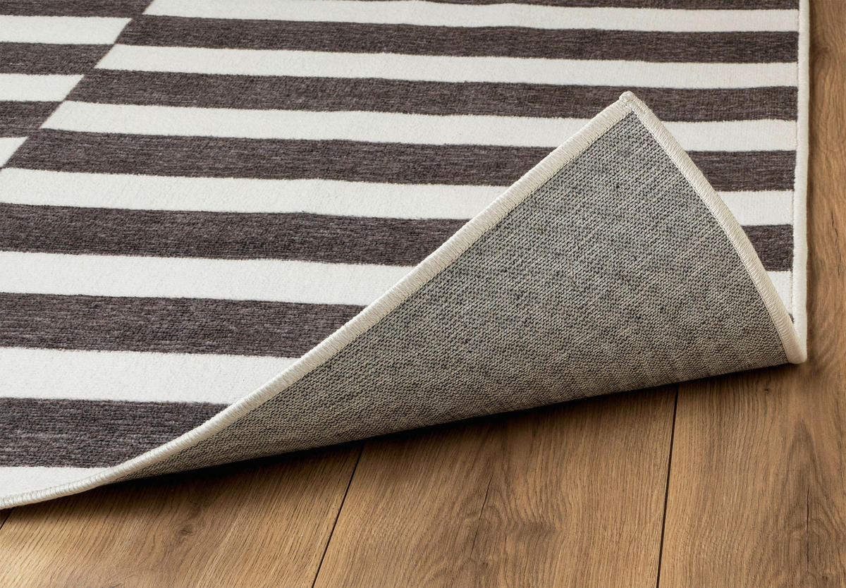 LÄUFER 80/250 cm MESIO STRIDER  - Grauweiß/Schwarz, Design, Kunststoff/Textil (80/250cm) - Lindorug
