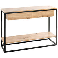 KONSOLENTISCH in Metall, Holzwerkstoff 100/35/75 cm    - Eichefarben/Schwarz, Design, Holzwerkstoff/Metall (100/35/75cm)