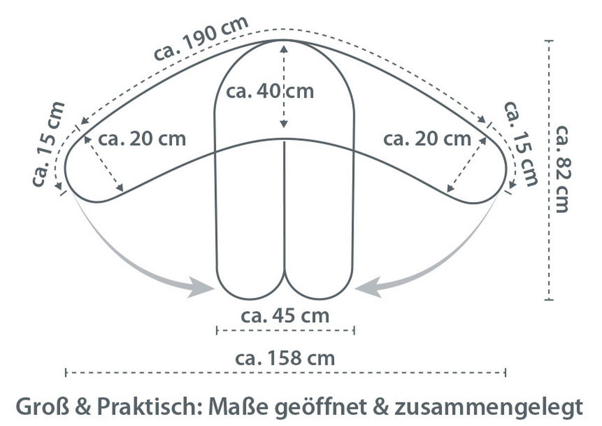 STILLKISSEN 190 cm MUSSELIN   - Sandfarben/Beige, Basics, Textil (190cm) - Theraline