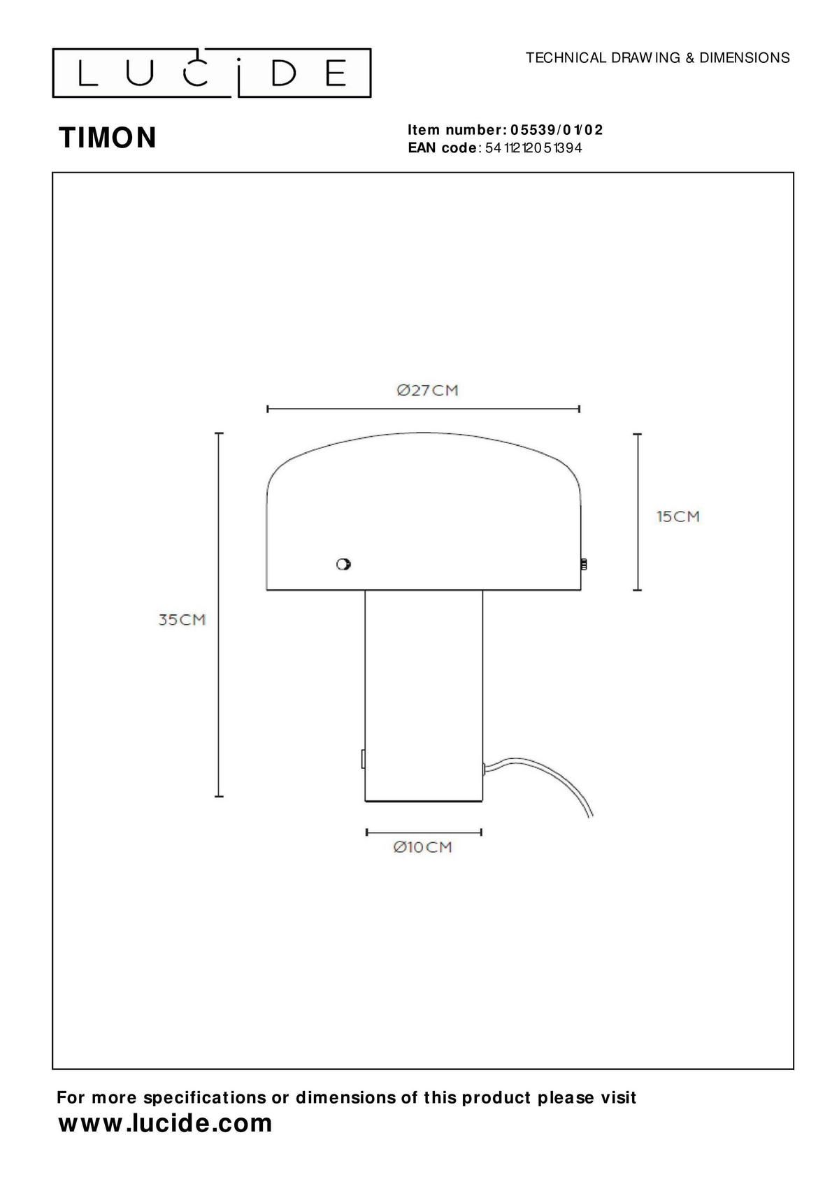 TISCHLEUCHTE Timon 27/27/35 cm   - Messingfarben/Opal, Basics, Glas/Metall (27/27/35cm) - Lucide