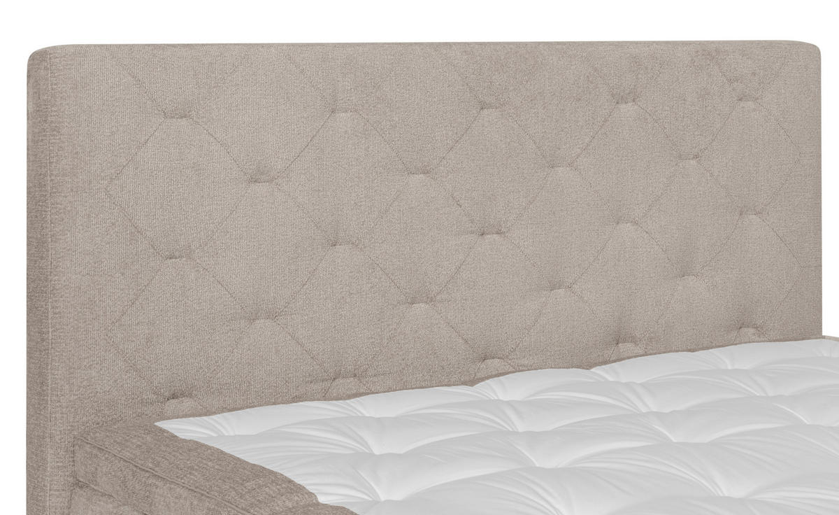 BOXSPRING-ÁGY 120/200 cm  bézs  - bézs/tölgyfa, Konventionell, textil/fa (120/200cm) - Welnova