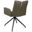 ARMLEHNSTUHL  Sitzfläche 360° drehbar, automatische Rückholfunktion  Echtleder  - Schwarz/Grün, Design, Leder/Holz (62/87/63cm) - Valnatura