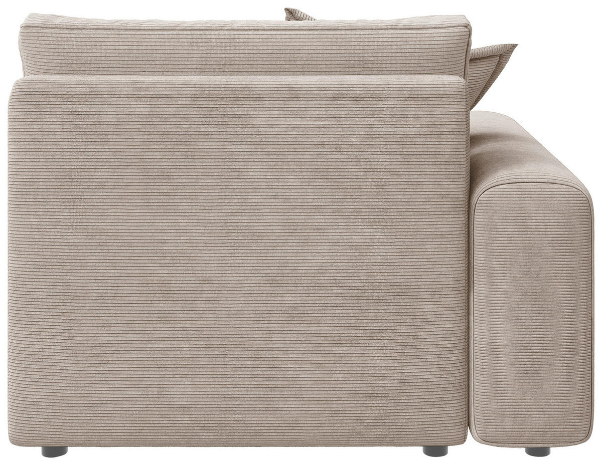 BIGSOFA Cord Beige  - Beige/Schwarz, MODERN, Kunststoff/Textil (117/93/190cm) - Carryhome