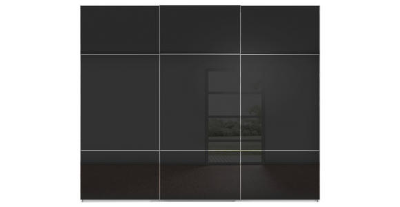 SCHWEBETÜRENSCHRANK  in Schwarz, Weiß  - Chromfarben/Schwarz, KONVENTIONELL, Glas/Holzwerkstoff (271/223/68cm) - Novel