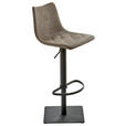 BARHOCKER Lederlook Schlammfarben Stahl Sitzfläche 360° drehbar  - Schlammfarben/Schwarz, Design, Textil/Metall (43/85 - 110/46cm) - Novel