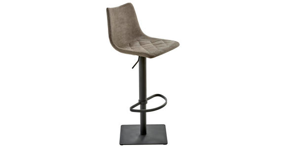 BARHOCKER Lederlook Schlammfarben Stahl Sitzfläche 360° drehbar - Schlammfarben/Schwarz, Design, Textil/Metall (43/85 - 110/46cm) - Novel