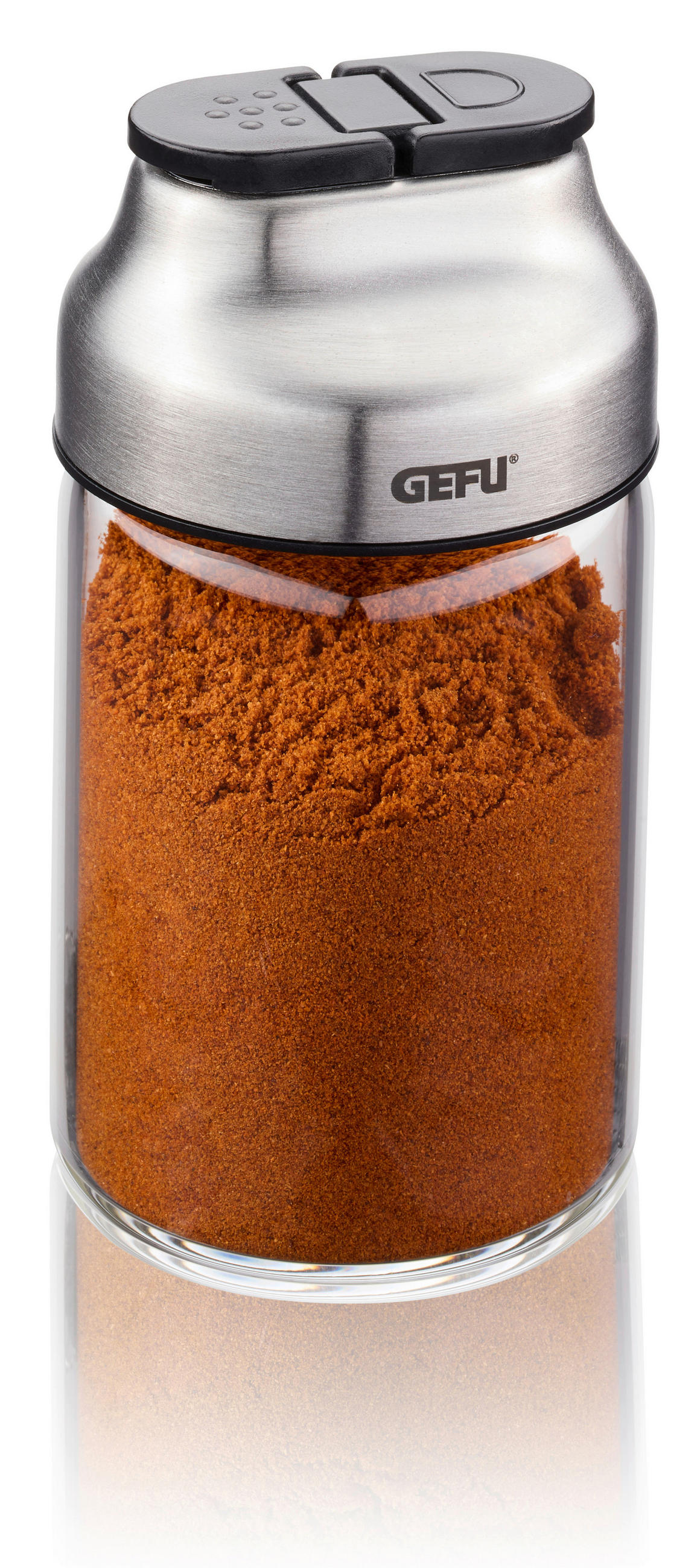 SALZ- UND PFEFFERSTREUER 5,5/10,1 cm   - Silberfarben/Schwarz, Design, Glas/Kunststoff (5,5/10,1cm) - Gefu