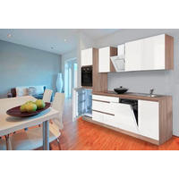 KÜCHENBLOCK 280 cm   in Eichefarben  - Weiss/Eichefarben, Modern, Holzwerkstoff (280cm) - Respekta