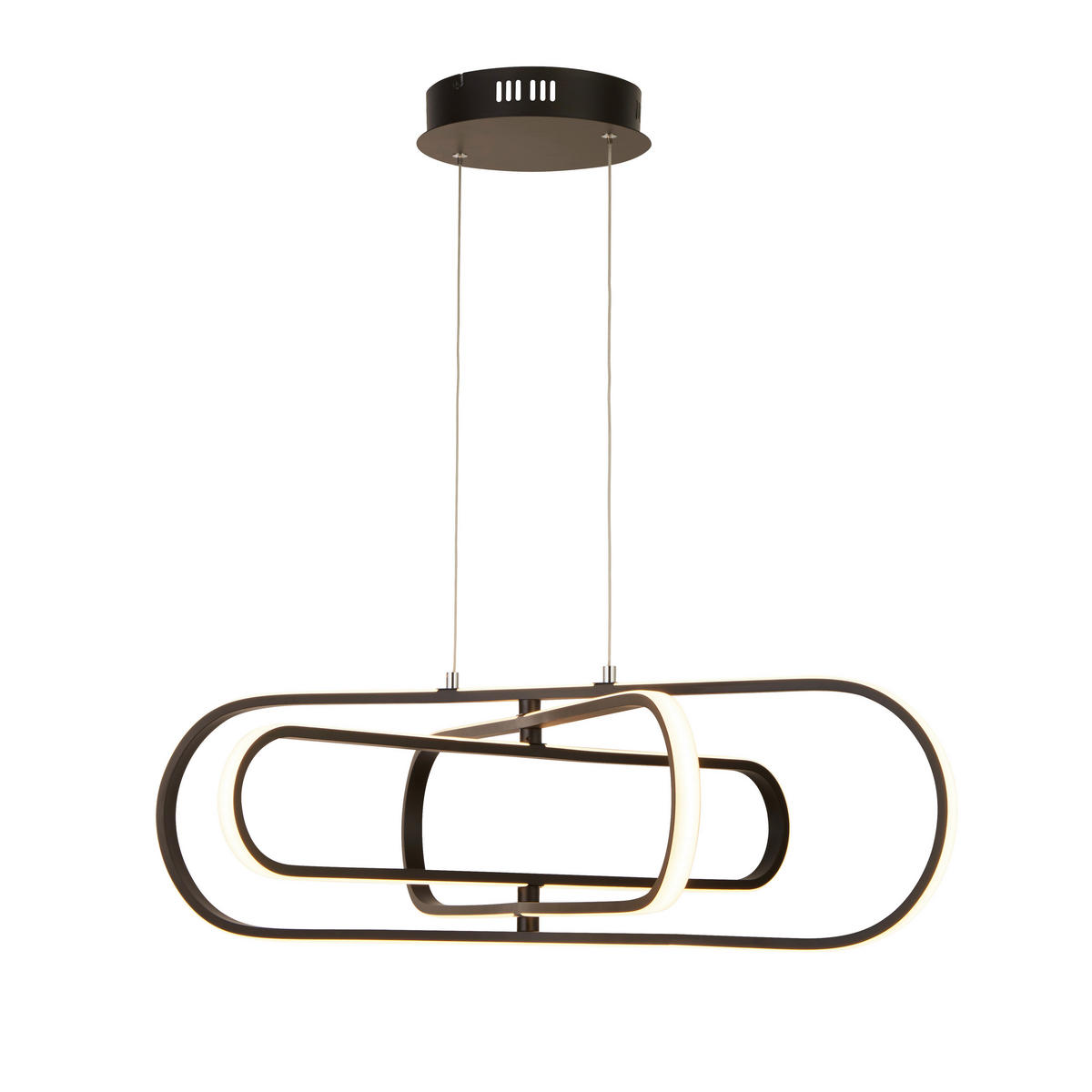 LED-PENDELLEUCHTE Clip 120/80/74,5 cm   - Schwarz/Weiß, Design, Kunststoff/Metall (120/80/74,5cm) - Searchlight