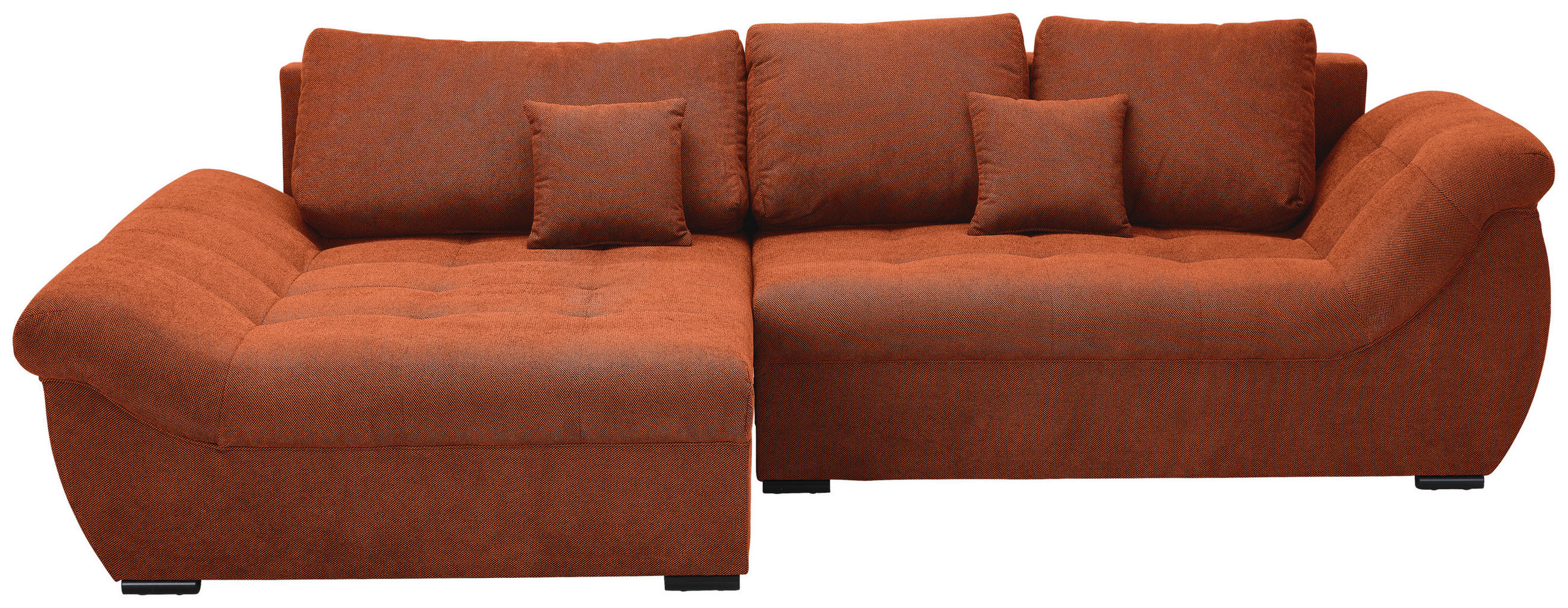 ECKSOFA Rostfarben Flachgewebe  - Rostfarben/Schwarz, Design, Kunststoff/Textil (175/278cm) - Xora