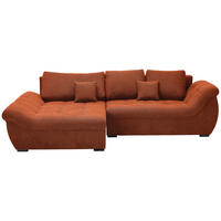 ECKSOFA Rostfarben Flachgewebe  - Rostfarben/Schwarz, Design, Kunststoff/Textil (175/278cm) - Xora