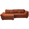 ECKSOFA Rostfarben Flachgewebe  - Rostfarben/Schwarz, Design, Kunststoff/Textil (175/278cm) - Xora