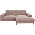 ECKSOFA in Feincord Altrosa  - Schwarz/Altrosa, Design, Textil/Metall (253/177cm) - Dieter Knoll