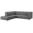 WOHNLANDSCHAFT Echtleder - Chromfarben/Grau, Design, Leder/Metall (224/244cm) - Xora