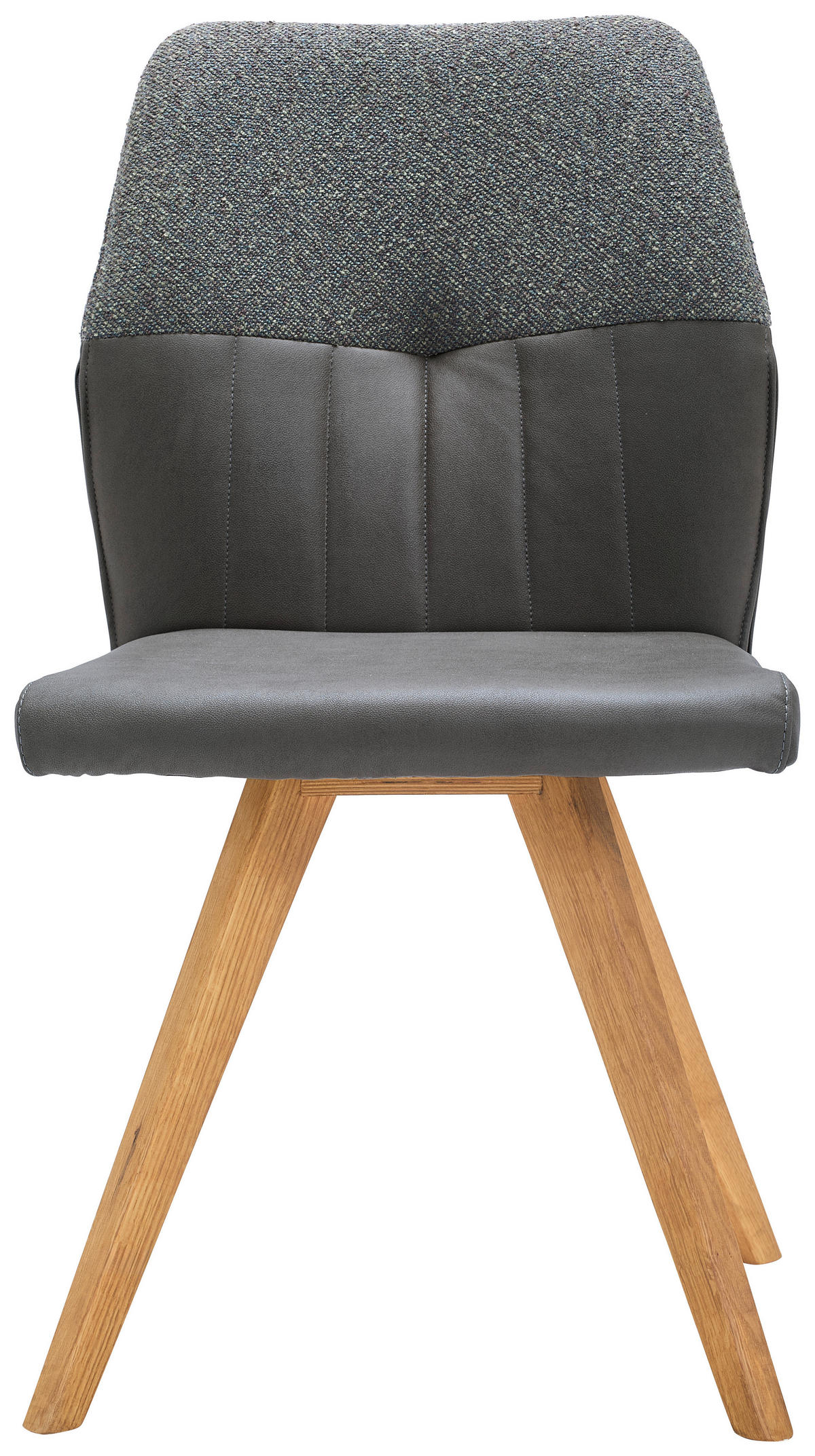 STUHL  in Lederlook, Webstoff  - Wildeiche/Anthrazit, Konventionell, Holz/Textil (49,5/87/62,5cm) - Valdera