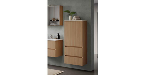 MIDISCHRANK 60/131/35 cm  - Sandfarben/Eichefarben, KONVENTIONELL, Holzwerkstoff/Kunststoff (60/131/35cm) - Xora