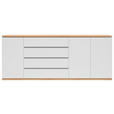 SIDEBOARD  230/81/42 cm 4 Schublade(n)  - Weiß/Eiche Artisan, MODERN, Holzwerkstoff (230/81/42cm) - Xora