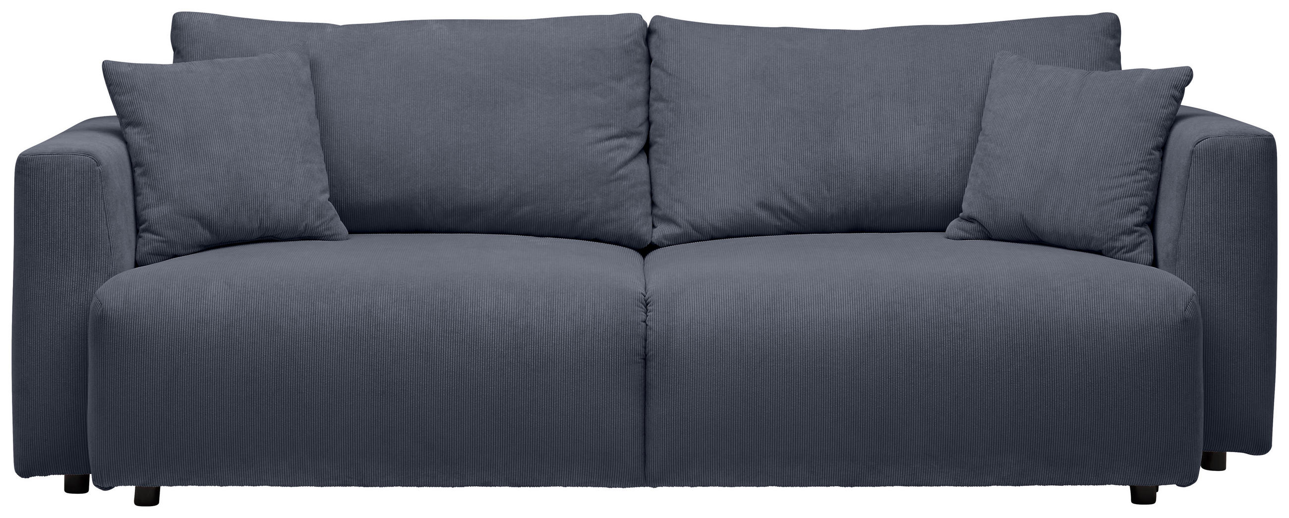 SCHLAFSOFA  mit Stoffauswahl, Schlafen auf Sitzhöhe, Rücken echt Cord Grau  - Schwarz/Grau, Design, Kunststoff/Textil (250/92/105cm) - Carryhome