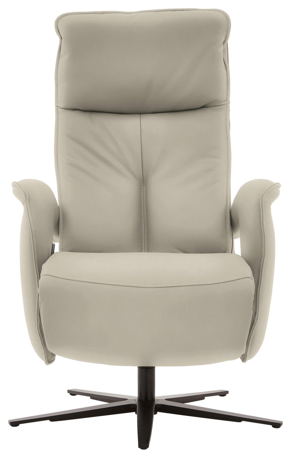 RELAXSESSEL in Leder Ecru  - Ecru/Schwarz, Design, Leder/Metall (77/110/87cm) - Valdera