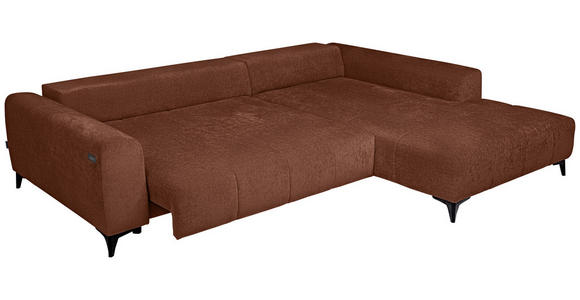 ECKSOFA  in Chenille Rostfarben  279/222 cm  - Rostfarben/Schwarz, KONVENTIONELL, Kunststoff/Textil (279/222cm) - Hom`in