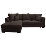 ECKSOFA in Cord Dunkelbraun  - Dunkelbraun/Schwarz, Design, Kunststoff/Textil (174/259cm) - Cantus