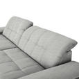 ECKSOFA  in Webstoff Platinfarben  180/265 cm  - Platinfarben/Schwarz, Design, Textil/Metall (180/265cm) - Carryhome