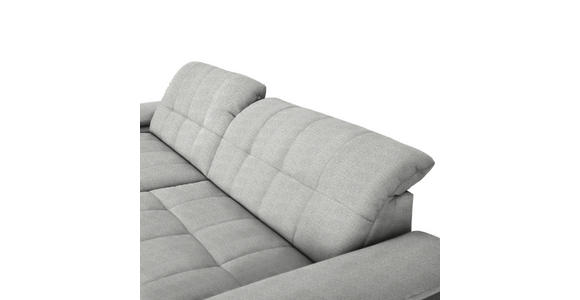 ECKSOFA  in Webstoff Platinfarben  180/265 cm  - Platinfarben/Schwarz, Design, Textil/Metall (180/265cm) - Carryhome