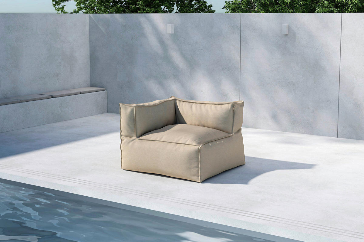LOUNGESESSEL  - Beige, MODERN, Textil (105/75/105cm) - Gardenson