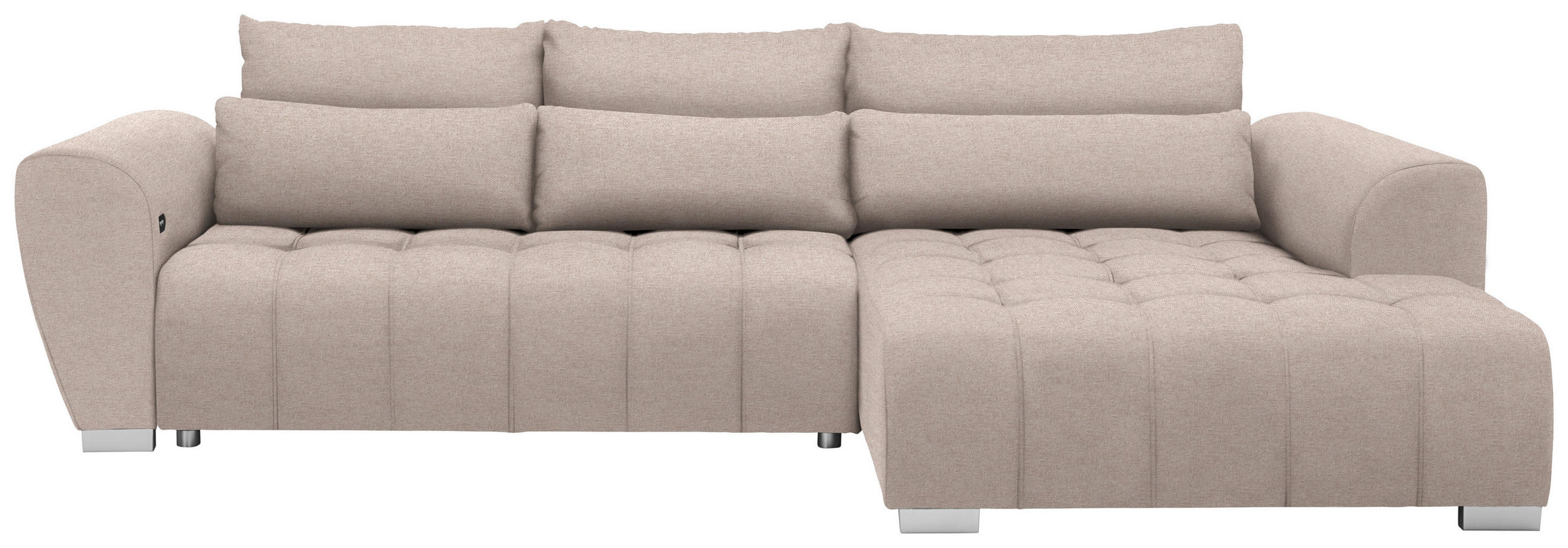 UGAONA GARNITURA bež  - bež/srebrna, Moderno, tekstil/plastika (304/218cm) - Carryhome