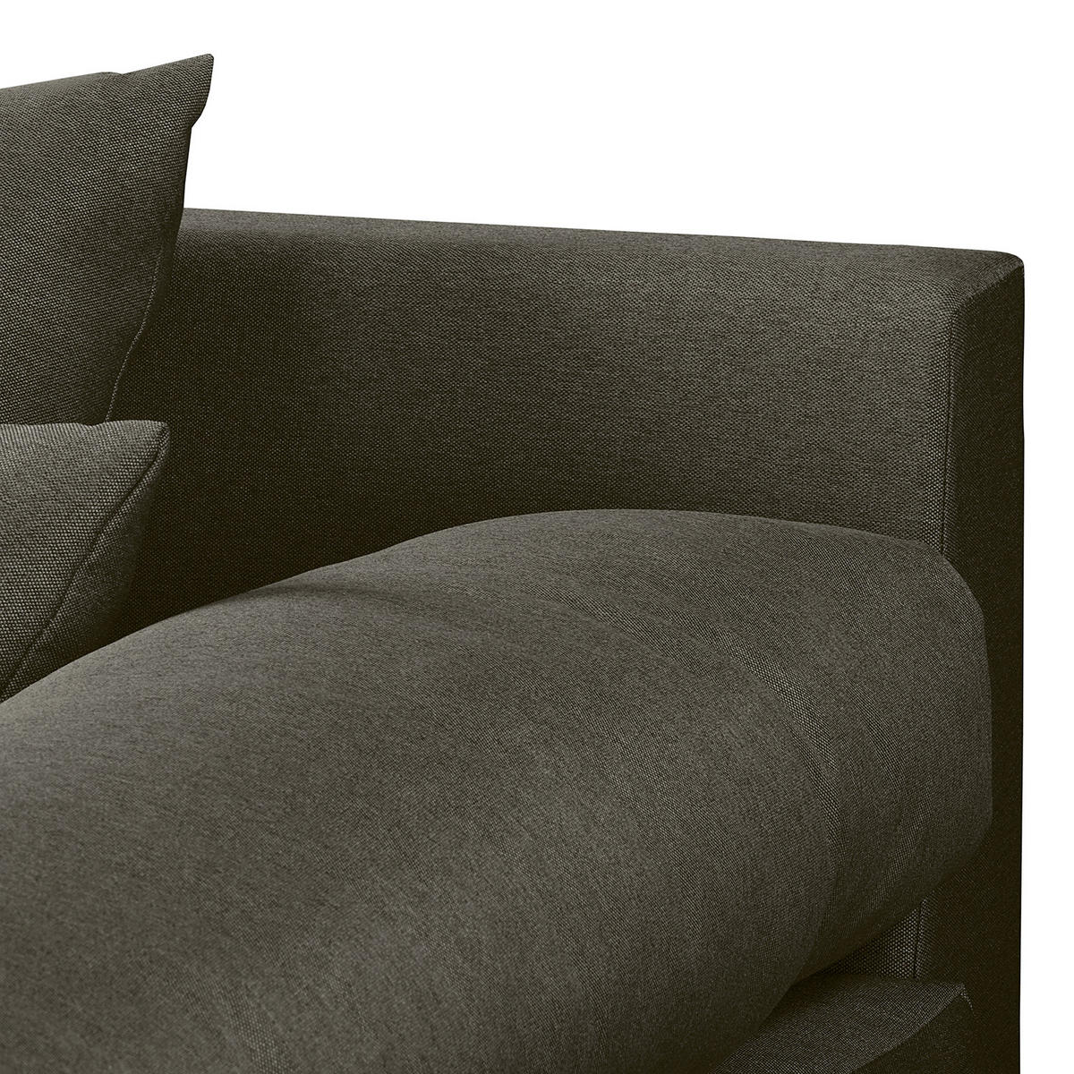 ECKSOFA Naomi in Mikrofaser Dunkelgrau Rückenkissen  284/243 cm  - Dunkelgrau/Schwarz, Design, Kunststoff/Textil (284/243cm) - P & B