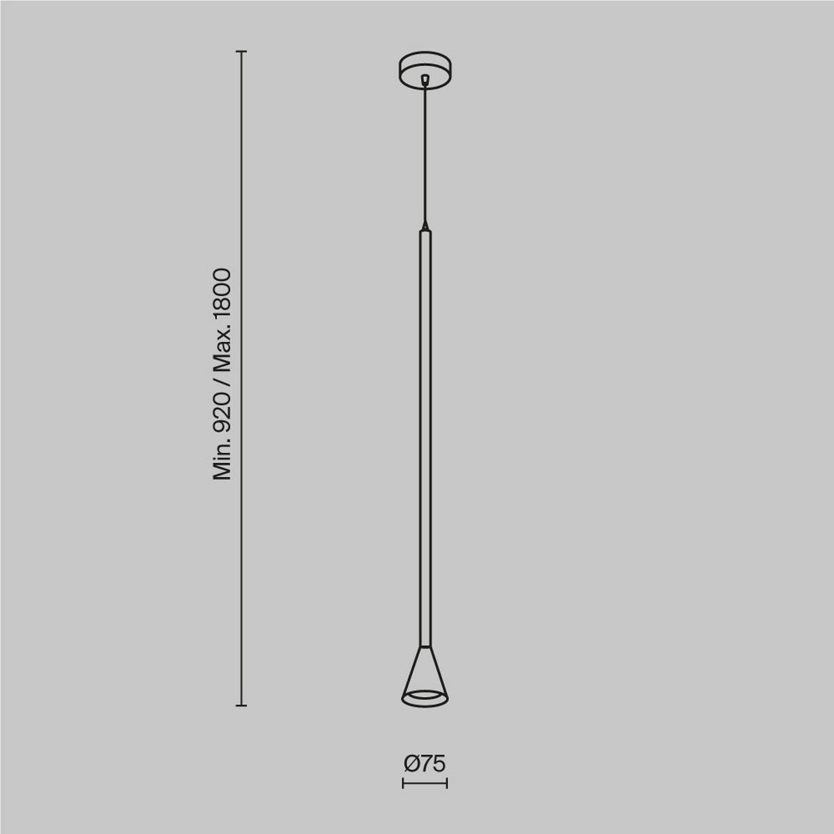PENDELLAMPA Pendant 7.5/89.5 cm  - svart, Trend, metall (7.5/89.5cm) - MAYTONI