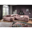 ECKSOFA  in Velours Rosa  213/317 cm  - Schwarz/Rosa, Design, Kunststoff/Textil (213/317cm) - Hom`in