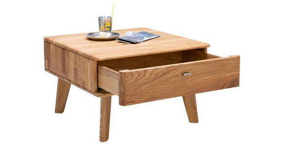 COUCHTISCH in Holz 70/70/45 cm - Champagner/Eichefarben, KONVENTIONELL, Holz/Metall (70/70/45cm) - Linea Natura