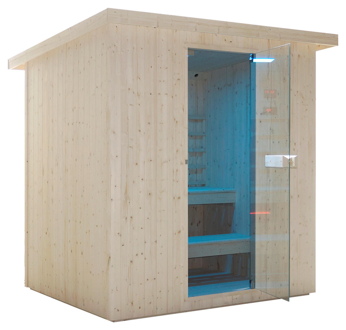 INFRAROTKABINE für 4-6 Personen Lahti  - Fichtefarben, KONVENTIONELL, Holz (198/181,5/202,2cm) - Sanotechnik