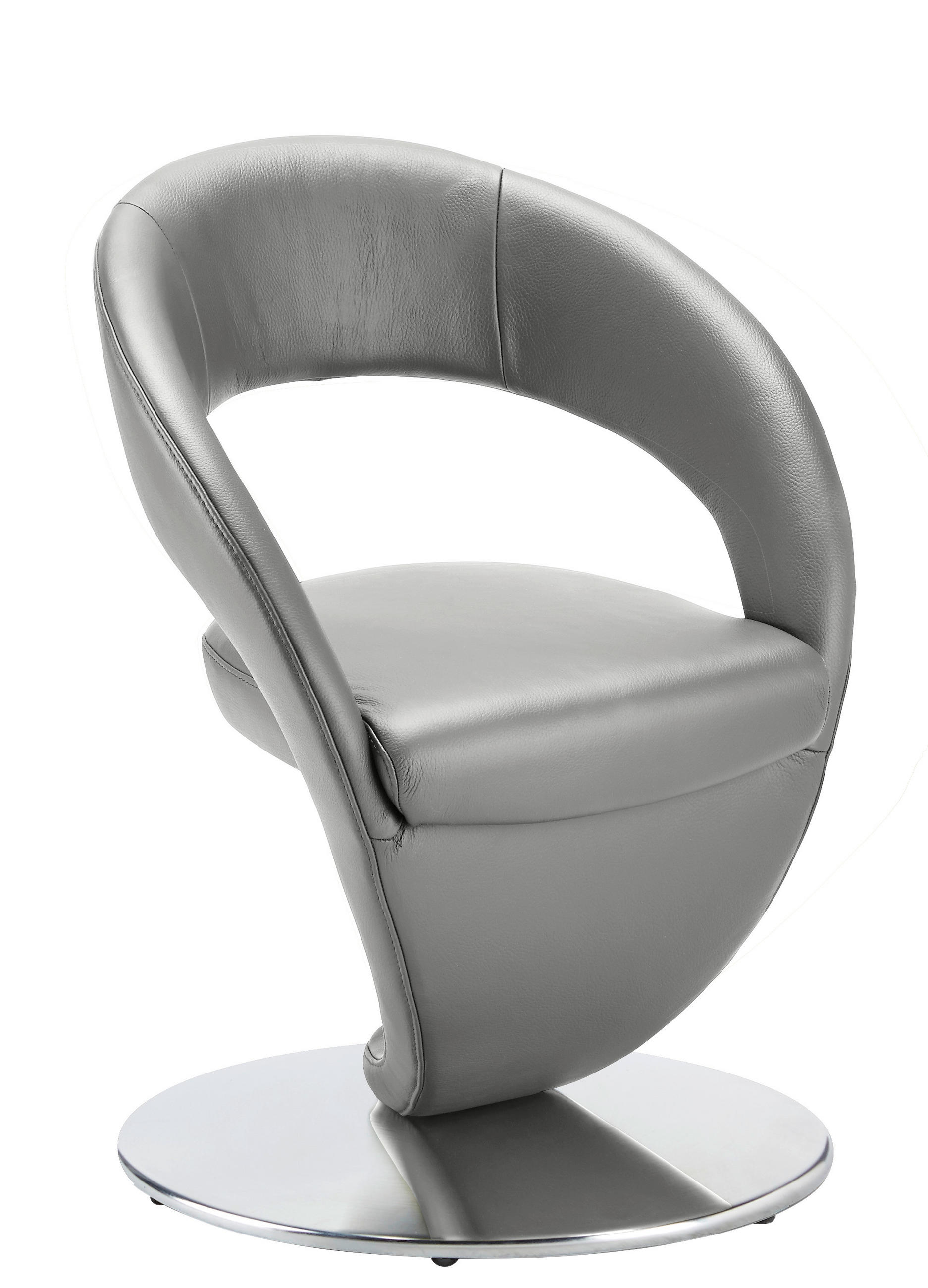 STUHL  in Stahl Mikrofaser  - Edelstahlfarben/Hellgrau, Design, Textil/Metall (62/86/61cm) - Moderano