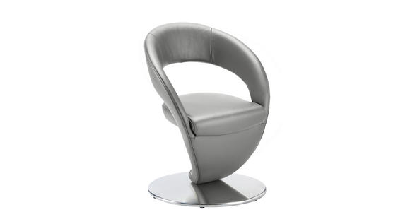 STUHL in Stahl Mikrofaser Metall, Textil - Edelstahlfarben/Hellgrau, Design, Textil/Metall (62/86/61cm) - Moderano