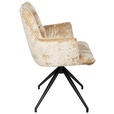 ARMLEHNSTUHL  Stoffauswahl, Sitzfläche 360° drehbar, automatische Rückholfunktion Samt  - Taupe/Schwarz, Design, Textil/Metall (59/89,5/63cm) - Novel