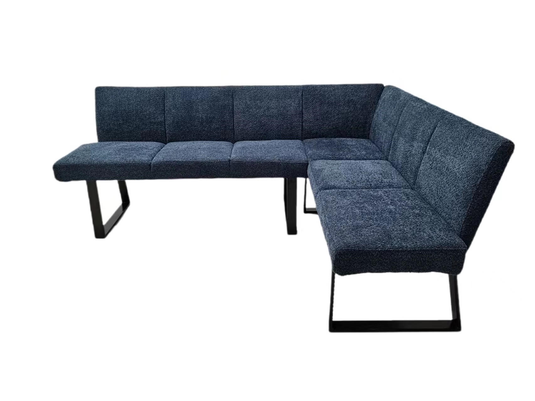 ECKBANK 190/150 cm  in Dunkelblau  - Schwarz/Dunkelblau, MODERN, Textil/Metall (190/150cm) - MID.YOU