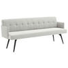 SITZBANK 206/85/69 cm Cord Hellgrau Metall  - Hellgrau/Schwarz, Design, Textil/Metall (206/85/69cm) - Johann Jakob