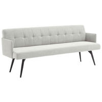 SITZBANK 206/85/69 cm Cord Hellgrau Metall  - Hellgrau/Schwarz, Design, Textil/Metall (206/85/69cm) - Johann Jakob
