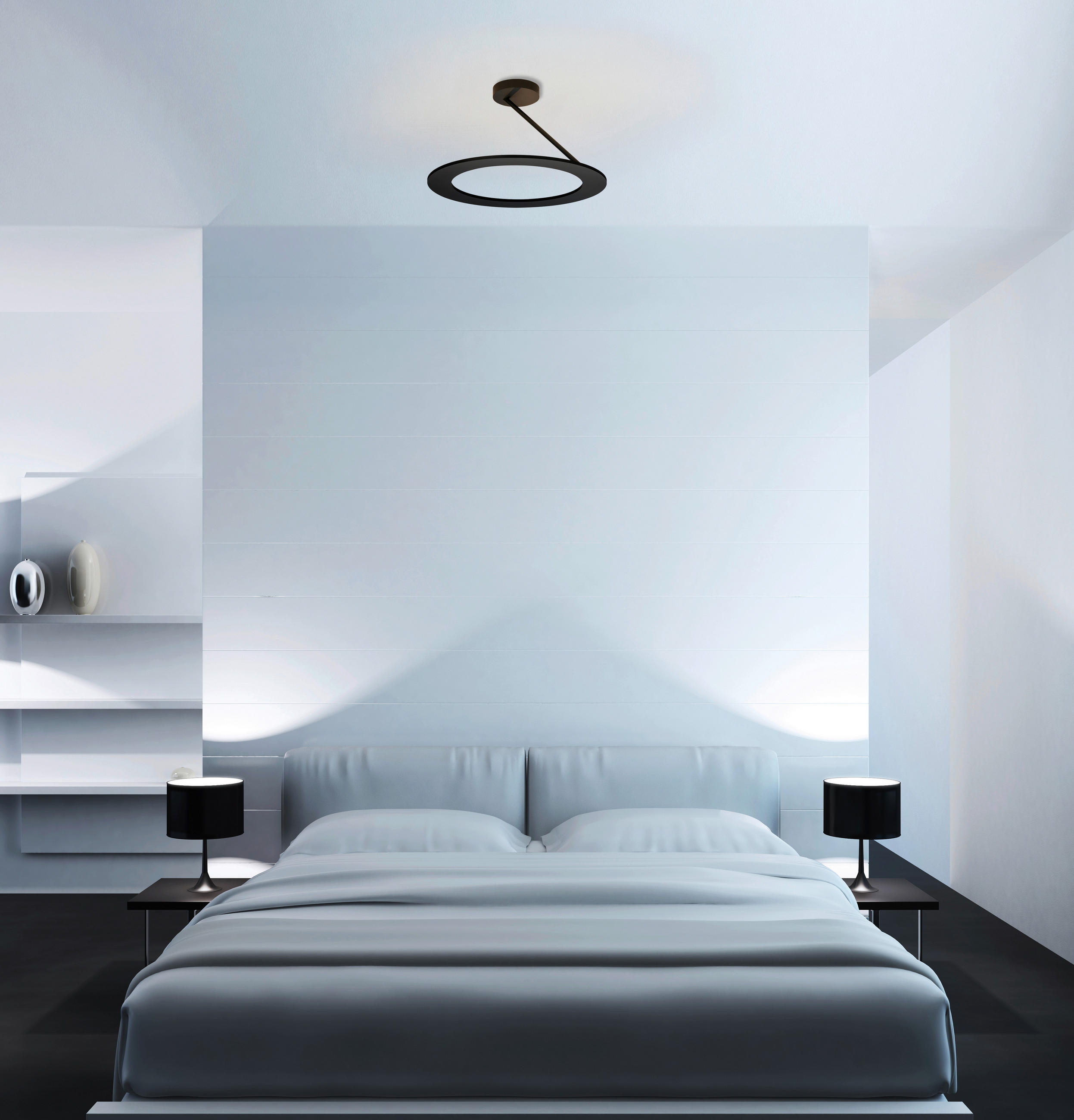 LED-DECKENLEUCHTE 45/20 cm   - Schwarz, Design, Metall (45/20cm) - BOPP