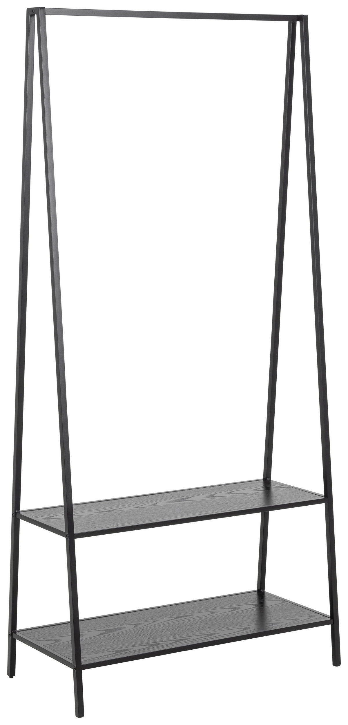 GARDEROBENSTÄNDER in Schwarz, Eschefarben 77/165/37 cm   - Eschefarben/Schwarz, MODERN, Holzwerkstoff/Metall (77/165/37cm)