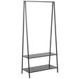 GARDEROBENSTÄNDER in Schwarz, Eschefarben 77/165/37 cm   - Eschefarben/Schwarz, MODERN, Holzwerkstoff/Metall (77/165/37cm) - Xora