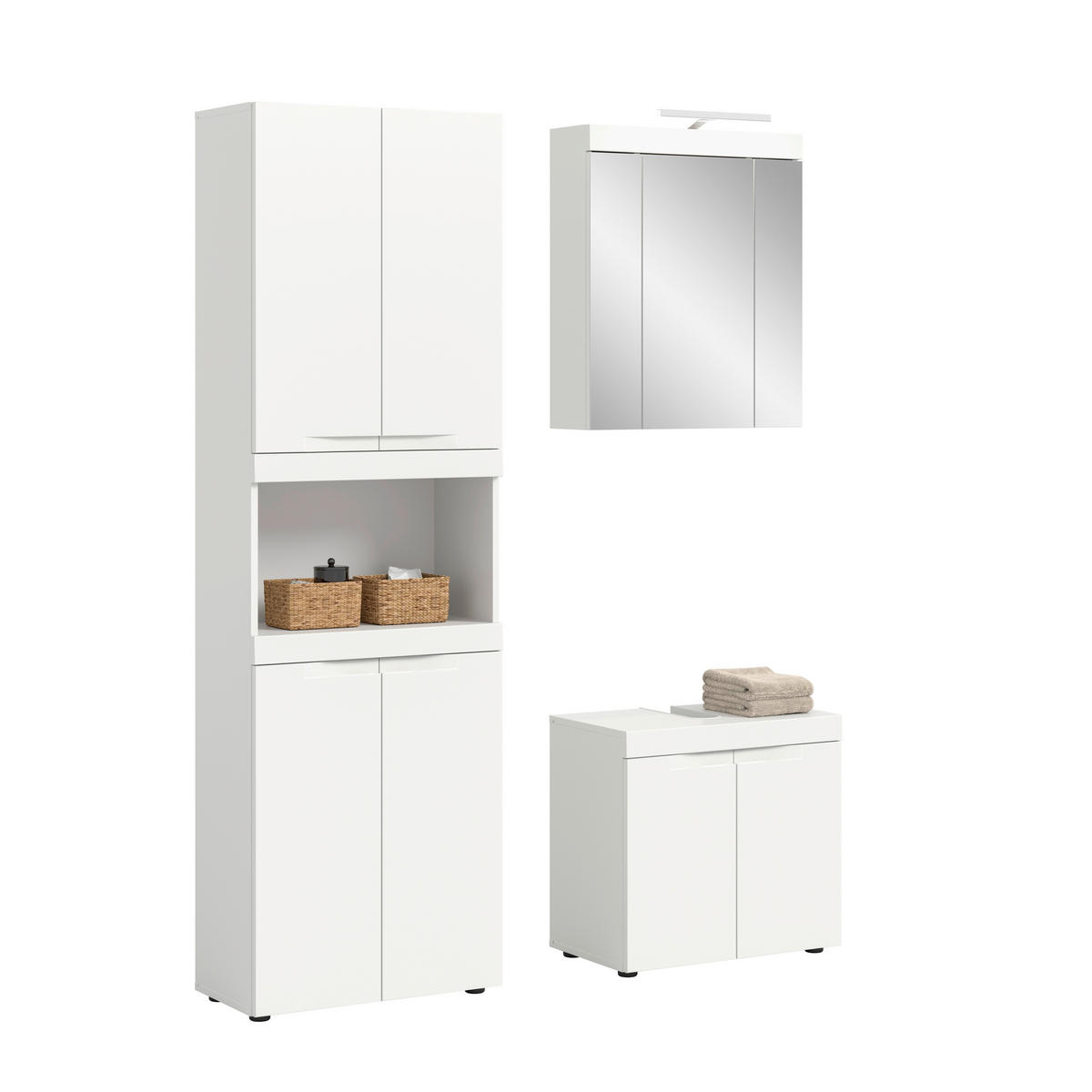 KOUPELNA bílá  - bílá/černá, Trend, kompozitní dřevo/plast (135cm) - MID.YOU