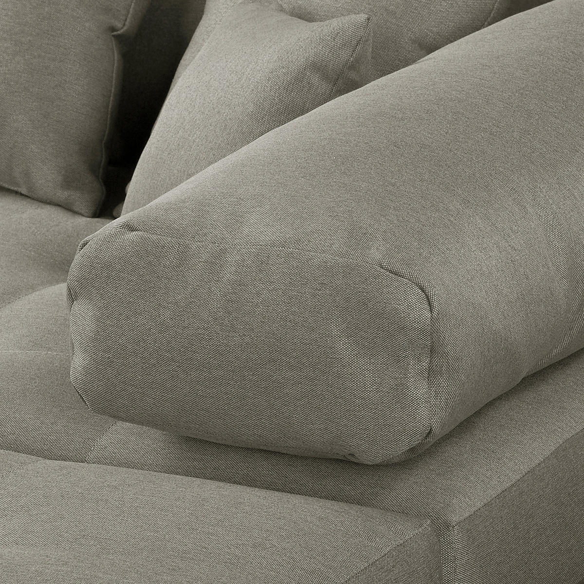 ECKSOFA Naomi Taupe Mikrofaser Rückenkissen  - Taupe/Schwarz, Design, Kunststoff/Textil (284/243cm) - P & B