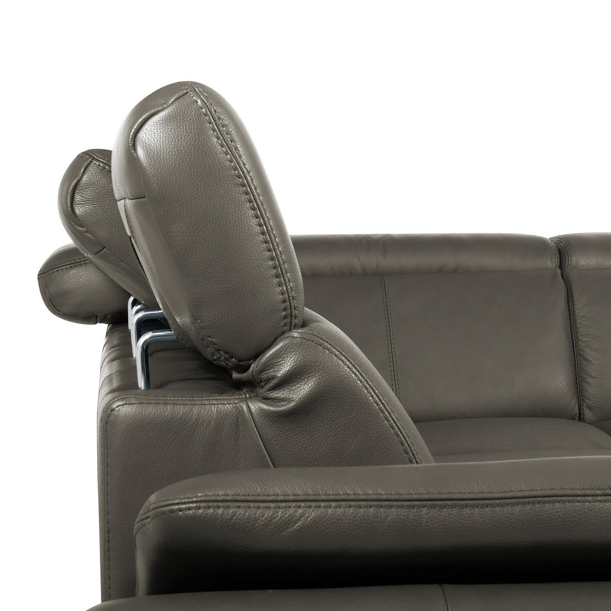 ECKSOFA  in Lederlook Echtleder Schlammfarben  - Schlammfarben/Schwarz, Design, Leder/Textil (264/211cm) - Livetastic