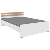 SÄNG 140/200 cm  i vit, ekfärgad   - vit/aluminiumfärg, Klassisk, trämaterial (140/200cm) - Carryhome