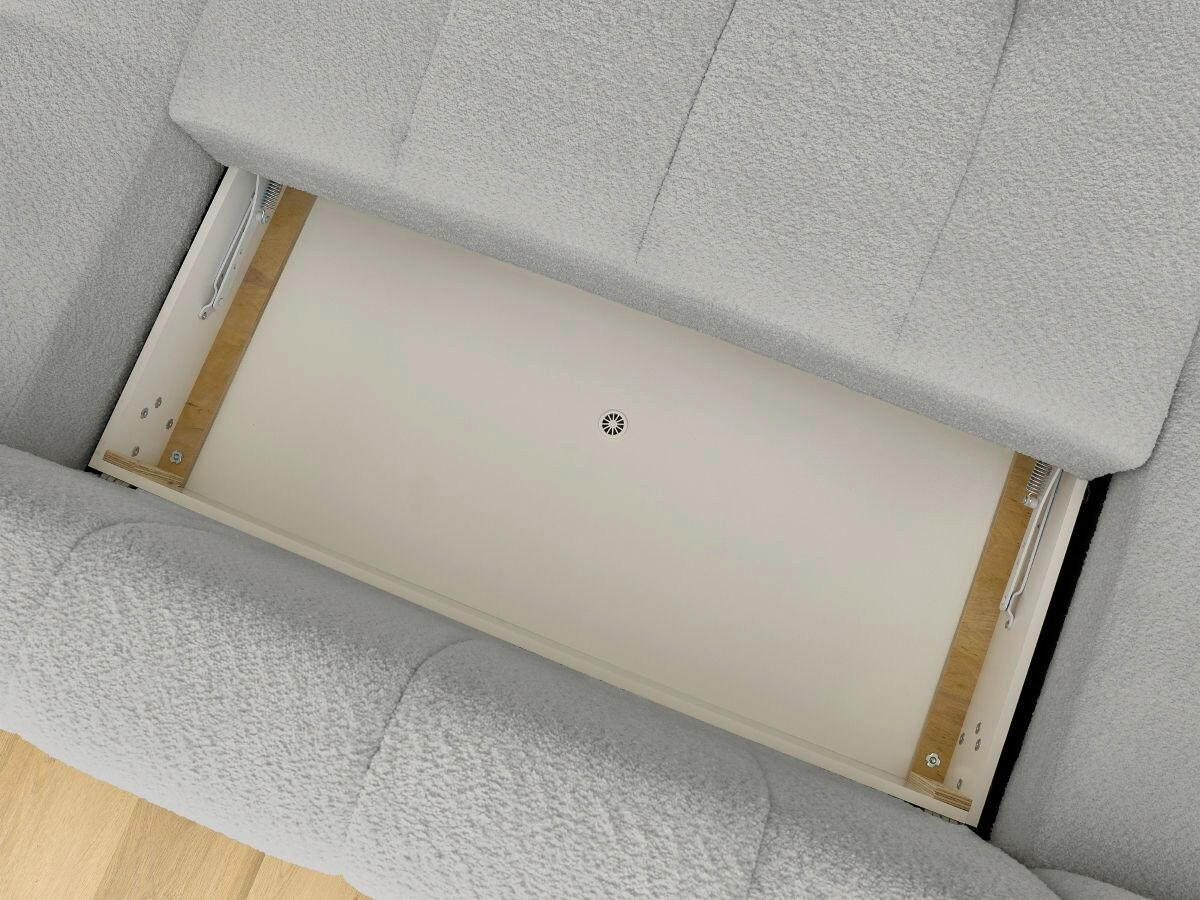 WOHNLANDSCHAFT  FUJI  Hellgrau Bouclé  - Hellgrau/Schwarz, MODERN, Kunststoff/Textil (160/377/204cm)