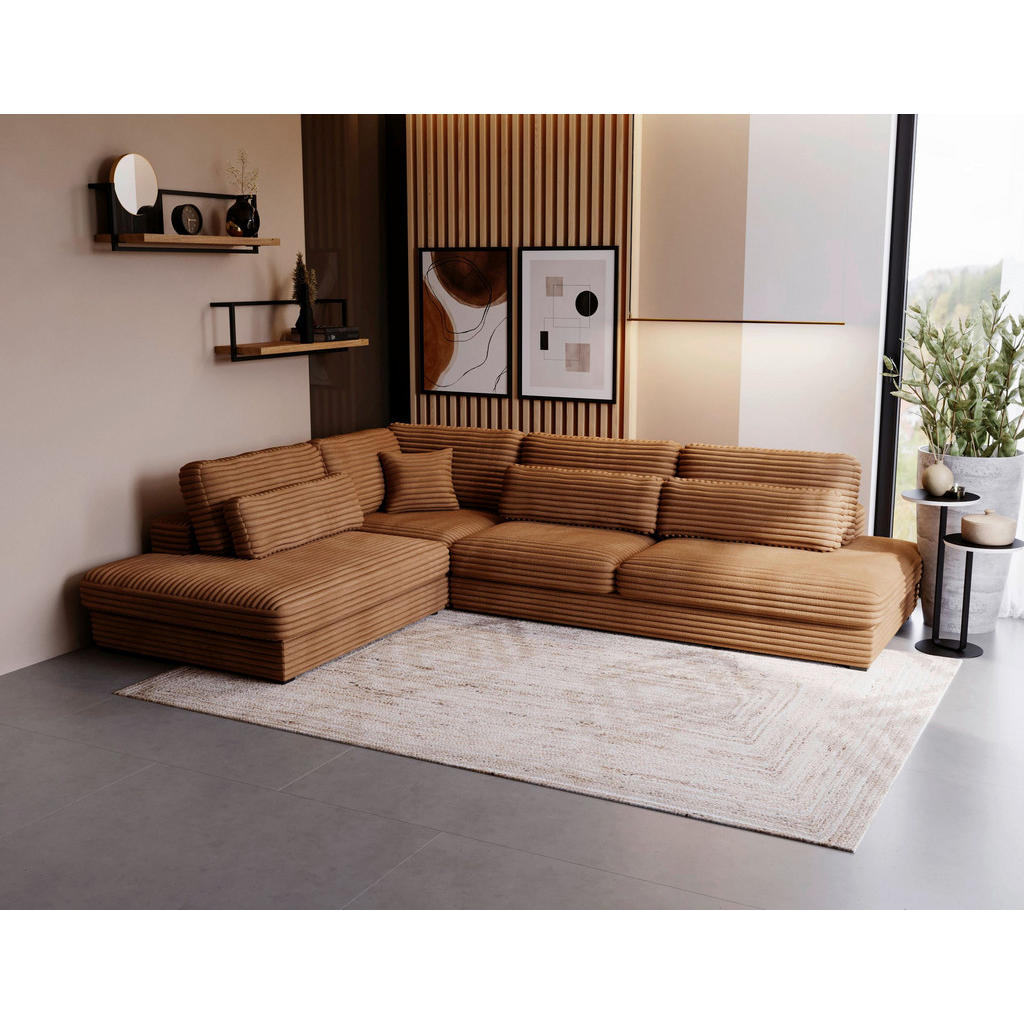Thumbnail - Livetastic Ecksofa, Rost, Textil, 5-Sitzer, Füllung: Schaumstoff, Ottomane links, L-Form, 332x244 cm, Made in EU, seiten...