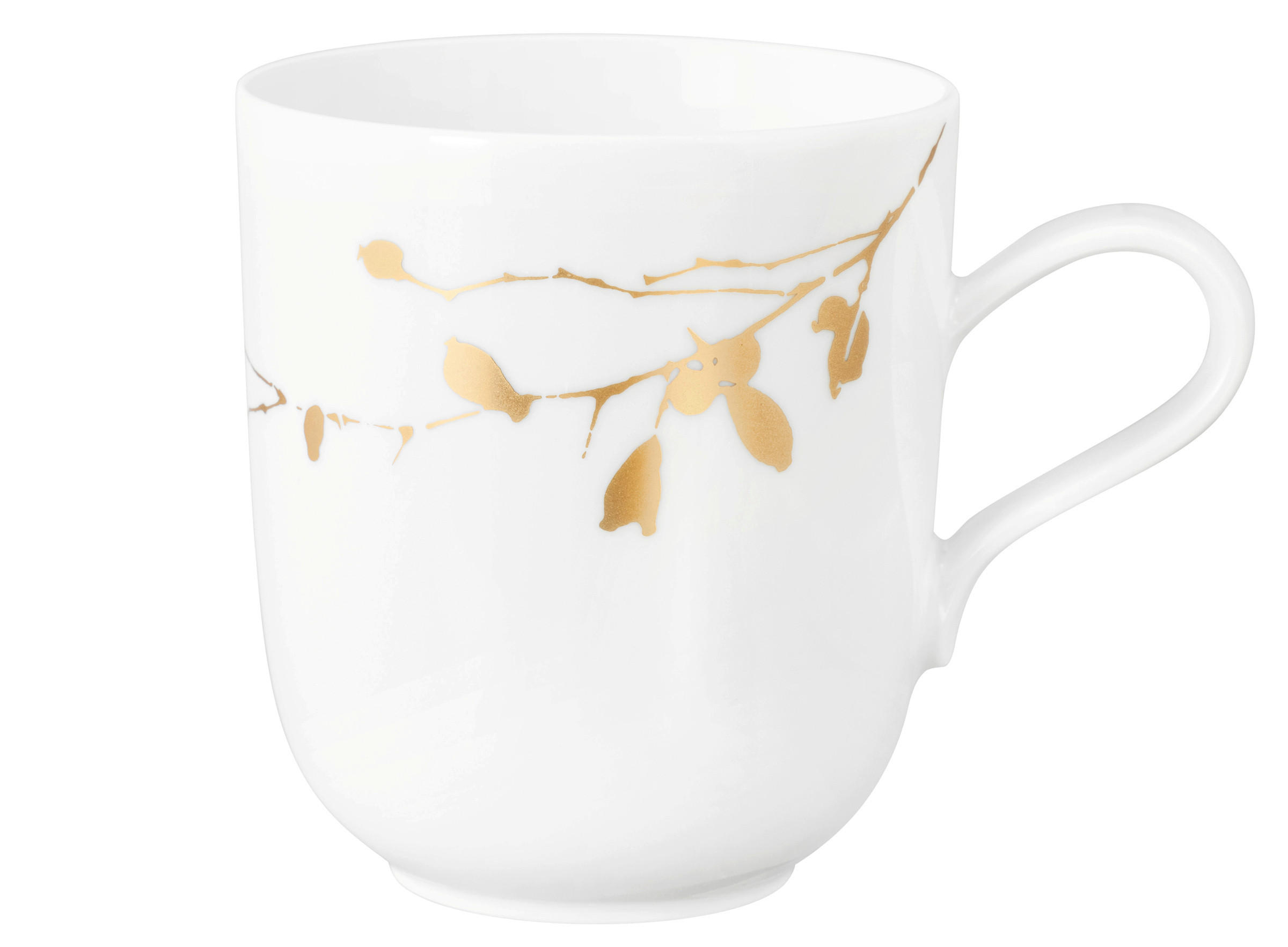KAFFEEBECHER Liberty    - Goldfarben/Weiß, Basics, Keramik (0,4l) - Seltmann Weiden